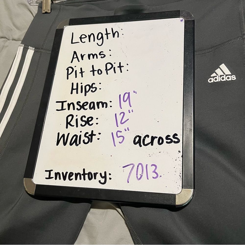 Adidas Climalite Womens Size L Gray White Crop 3 Stripe Pull on Leggings Workout - Picture 9 of 11
